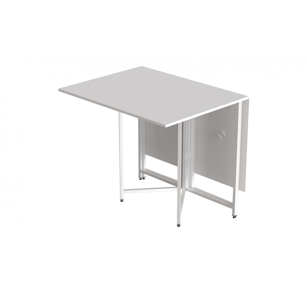 Стол раскладной трансформер книжка Морис 3 Ferrum-decor 75x130x90 Белый металл ДСП Белый 16 мм (FRD-107420)