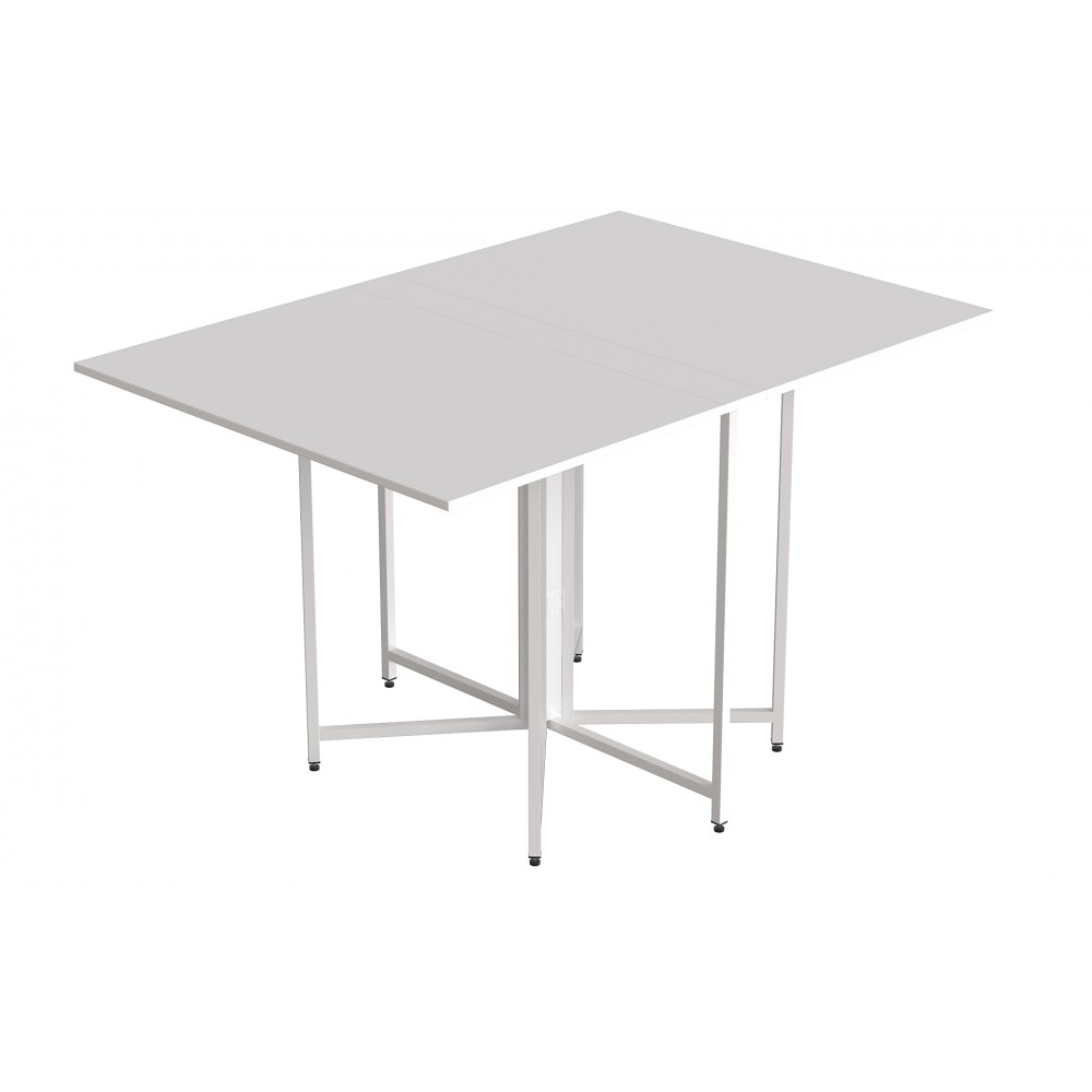 Стол раскладной трансформер книжка Морис 3 Ferrum-decor 75x130x90 Белый металл ДСП Белый 16 мм (FRD-107420)