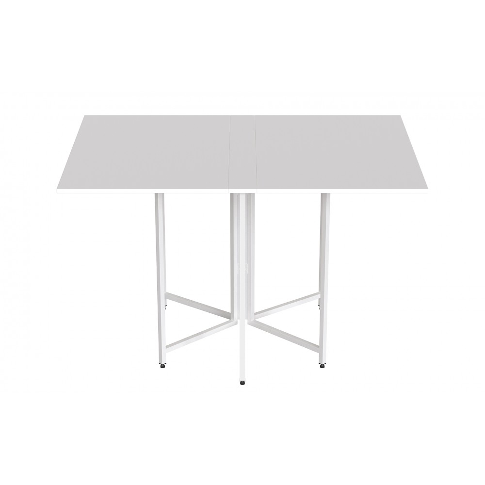 Стол раскладной трансформер книжка Морис 3 Ferrum-decor 75x130x90 Белый металл ДСП Белый 16 мм (FRD-107420)