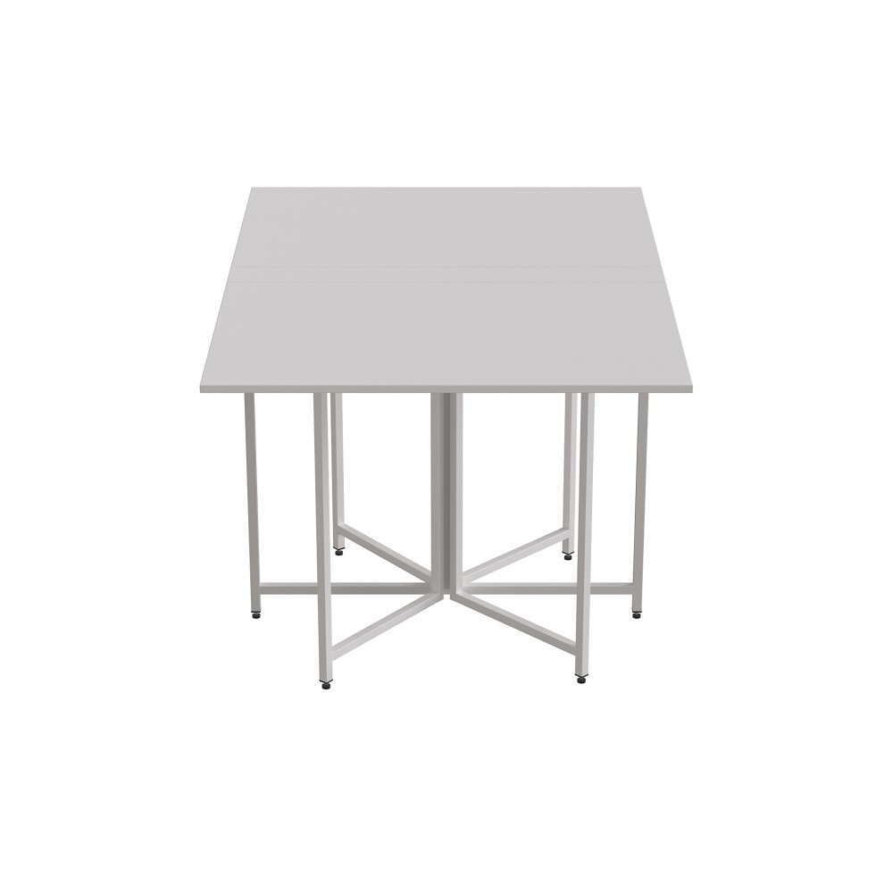 Стол раскладной трансформер книжка Морис 3 Ferrum-decor 75x130x90 Белый металл ДСП Белый 16 мм (FRD-107420)