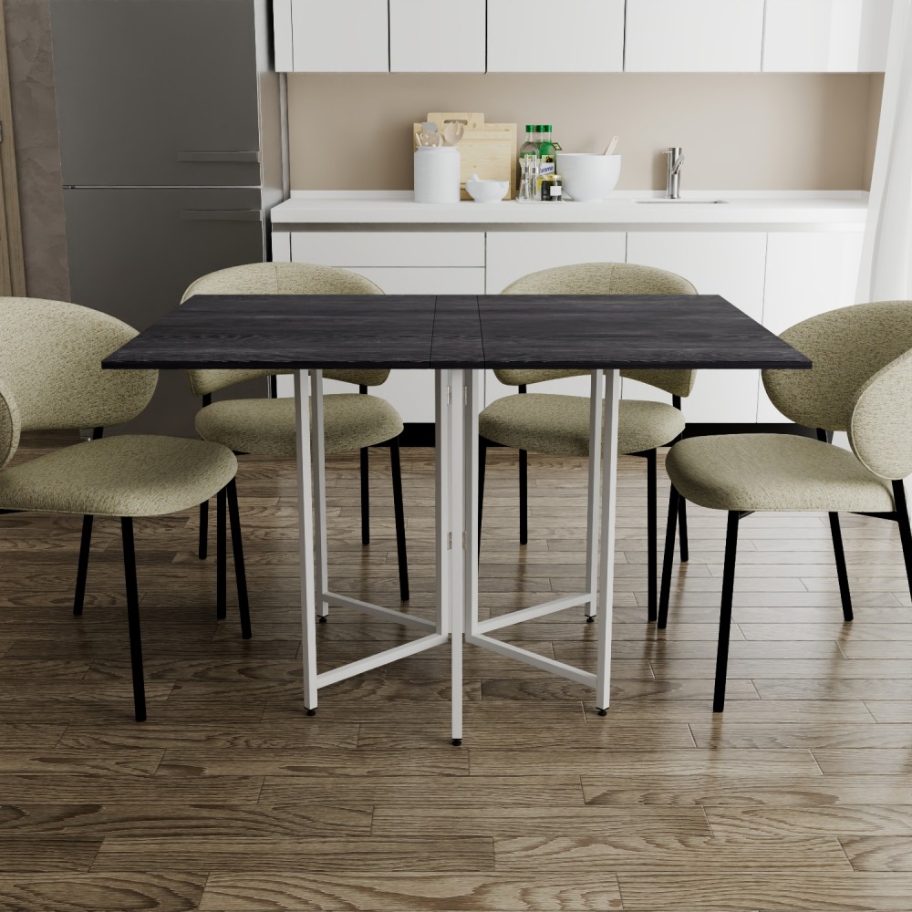 Стол раскладной трансформер книжка Морис 3 Ferrum-decor 75x130x90 Белый металл ДСП Каштан Арвадонна 16 мм (FRD-107510)
