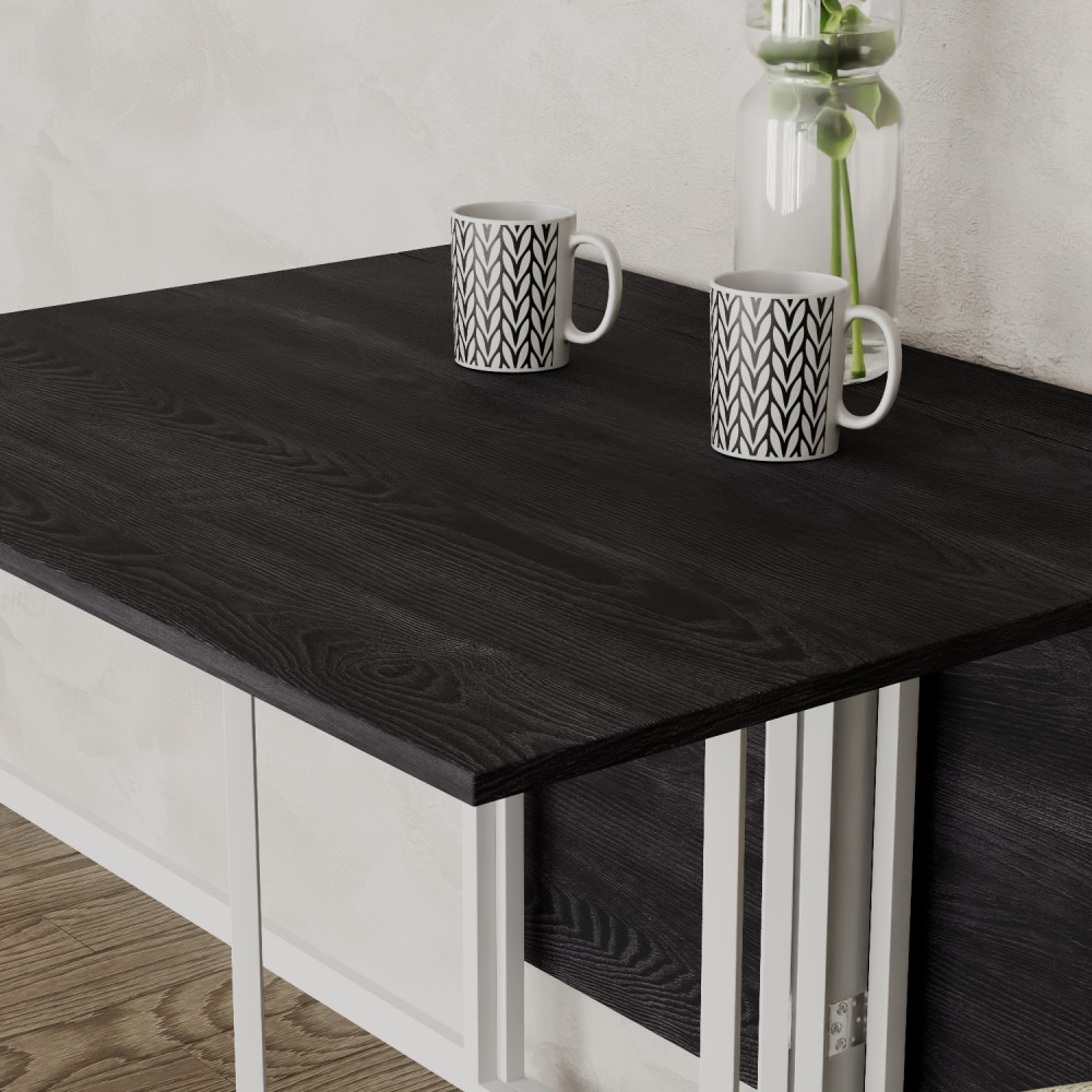Стол раскладной трансформер книжка Морис 3 Ferrum-decor 75x130x90 Белый металл ДСП Каштан Арвадонна 16 мм (FRD-107510)
