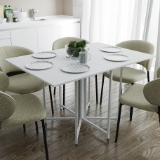 Розкладний стіл-трансформер книжка Моріс 3 Ferrum-decor 75x130x90 Білий метал ДСП Білий 16 мм (FRD-107420)