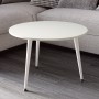 Журнальний круглий стіл OPTIMA 1 ніжки конусні Ferrum-decor 450x670x670 Білий метал ДСП Кашемір 16 мм (FRD-107540)