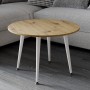 Журнальний круглий стіл OPTIMA 2 ніжки конусні Ferrum-decor 450x670x670 Білий метал ДСП Дуб Артизан 16 мм (FRD-107480)