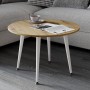 Журнальний круглий стіл OPTIMA 2 ніжки конусні Ferrum-decor 450x670x670 Білий метал ДСП Дуб Артизан 16 мм (FRD-107480)