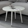 Журнальний круглий стіл OPTIMA 2 ніжки конусні Ferrum-decor 450x670x670 Білий метал ДСП Кашемір 16 мм (FRD-107550)