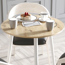 Круглий стіл OPTIMA 3 ніжки конусні Ferrum-decor 750x670x670 Білий метал ДСП Дуб Артизан 16 мм (FRD-107450)
