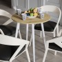 Круглий стіл OPTIMA 4 ніжки конусні Ferrum-decor 750x670x670 Білий метал ДСП Дуб Артизан 16 мм (FRD-107460)