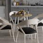 Круглий стіл OPTIMA 4 ніжки конусні Ferrum-decor 750x670x670 Білий метал ДСП Дуб Артизан 16 мм (FRD-107460)