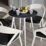 Круглий стіл OPTIMA 4 ніжки конусні Ferrum-decor 750x670x670 Білий метал ДСП Каштан Арвадонна 16 мм (FRD-107570)