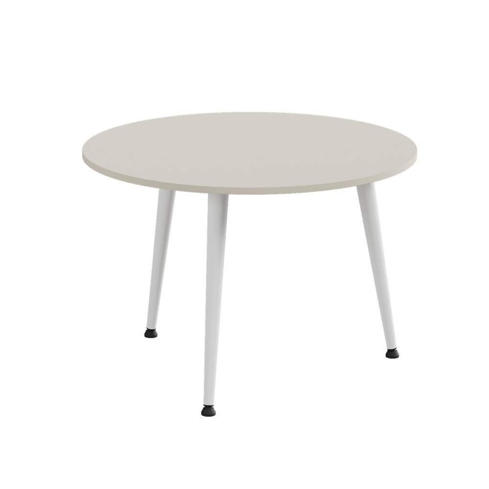 Журнальний круглий стіл OPTIMA 1 ніжки конусні Ferrum-decor 450x670x670 Білий метал ДСП Кашемір 16 мм (FRD-107540)