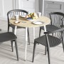 Круглий стіл OPTIMA 5 ніжки конусні Ferrum-decor 750x900x900 Білий метал ДСП Дуб Артизан 16 мм (FRD-107490)