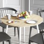 Круглий стіл OPTIMA 5 ніжки конусні Ferrum-decor 750x900x900 Білий метал ДСП Дуб Артизан 16 мм (FRD-107490)