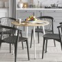 Круглий стіл OPTIMA 5 ніжки конусні Ferrum-decor 750x900x900 Білий метал ДСП Дуб Артизан 16 мм (FRD-107490)