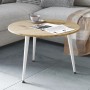 Журнальний круглий стіл OPTIMA 1 ніжки конусні Ferrum-decor 450x670x670 Білий метал ДСП Дуб Артизан 16 мм (FRD-107470)