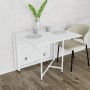 Обідній стіл трансформер книжка Оріон Pro Ferrum-decor 75x152x90 Білий метал ДСП Білий 16 мм (FRD-107410)