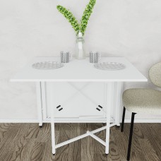 Обідній стіл трансформер книжка Оріон Pro Ferrum-decor 75x152x90 Білий метал ДСП Білий 16 мм (FRD-107410)