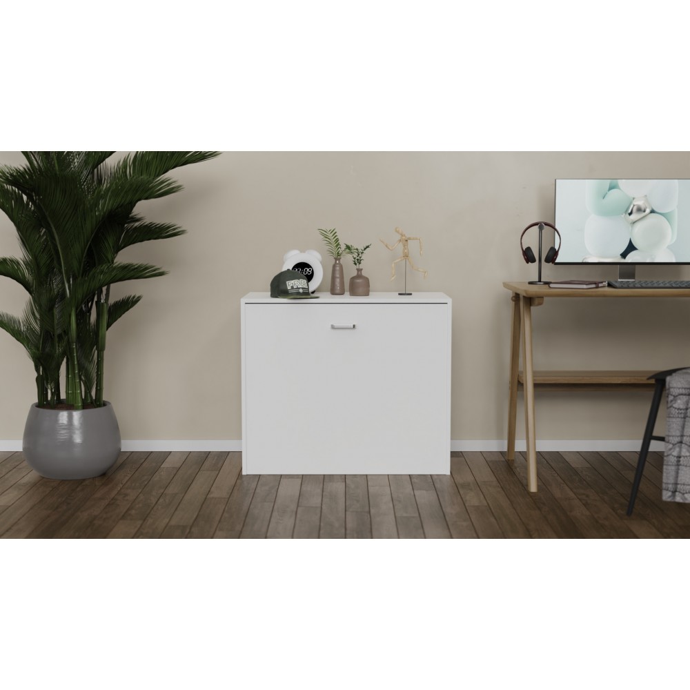 Ліжко трансформер тумба ASCET 2 Ferrum-decor 650x2000x700 Чорний метал ДСП Білий 16 мм (FRD-107330)