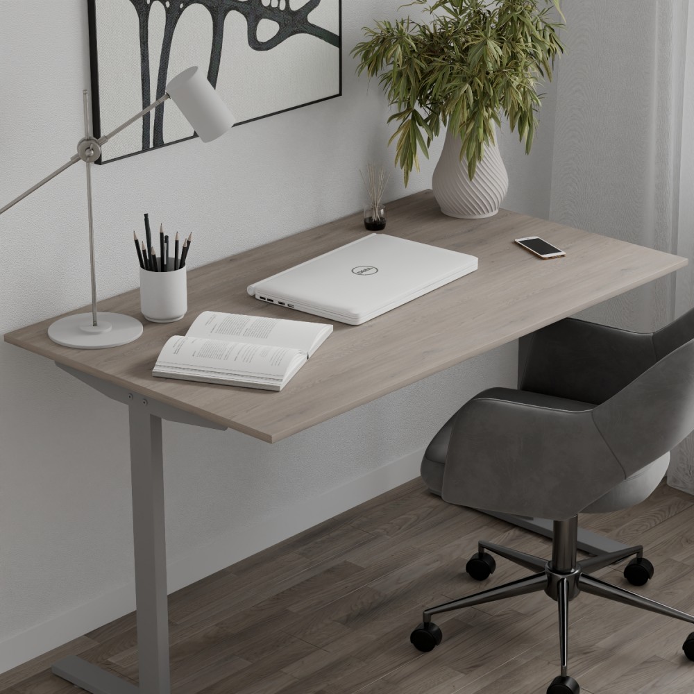 Стол письменный Space Ferrum-decor 750x1400x600 Серый металл ДСП Дуб Кремона Канолло 16 мм (FRD-107960)