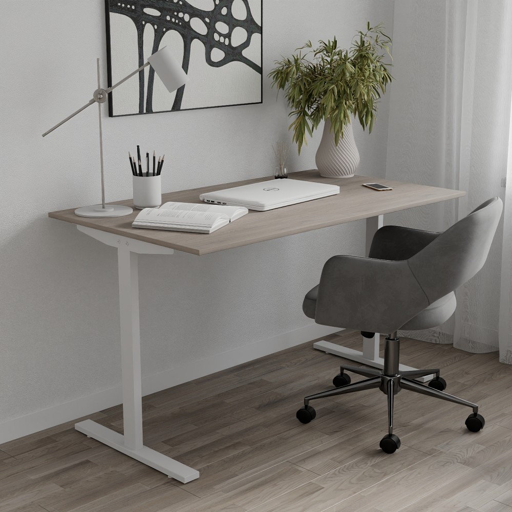 Стол письменный Space Ferrum-decor 750x1000x600 Белый металл ДСП Дуб Кремона Канолло 16 мм (FRD-107850)