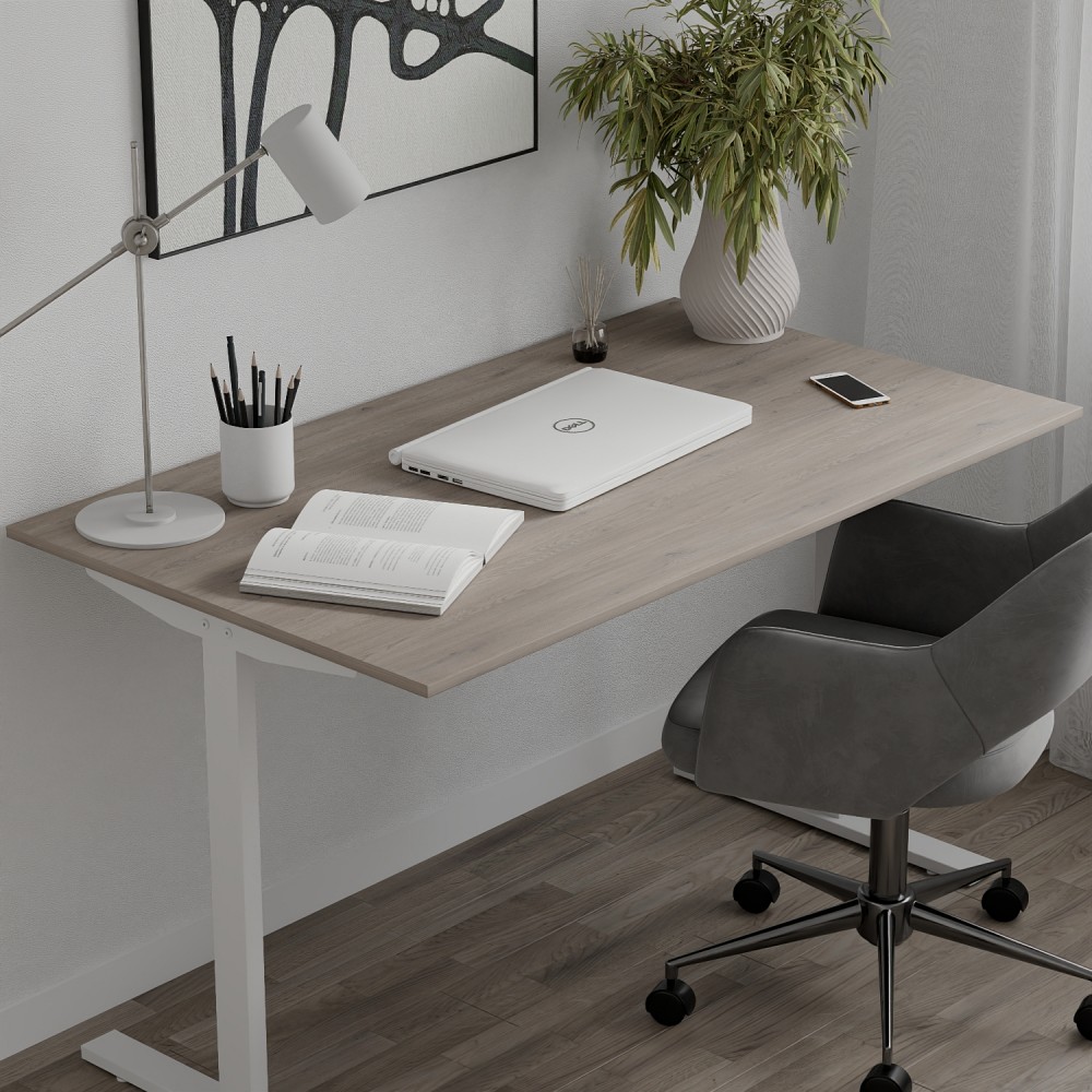 Стол письменный Space Ferrum-decor 750x1000x600 Белый металл ДСП Дуб Кремона Канолло 16 мм (FRD-107850)
