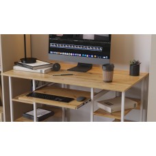 Комп'ютерний стіл Ferrum-decor Тім 75x120x60 білий ДСП Дуб Артизан 32 мм (FRD-106940)