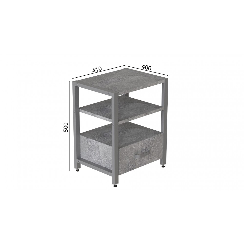 Тумба универсальная Ferrum-decor Вивьен 1/1 50x41x40 серый ДСП Бетон 16мм (FRD-106930)