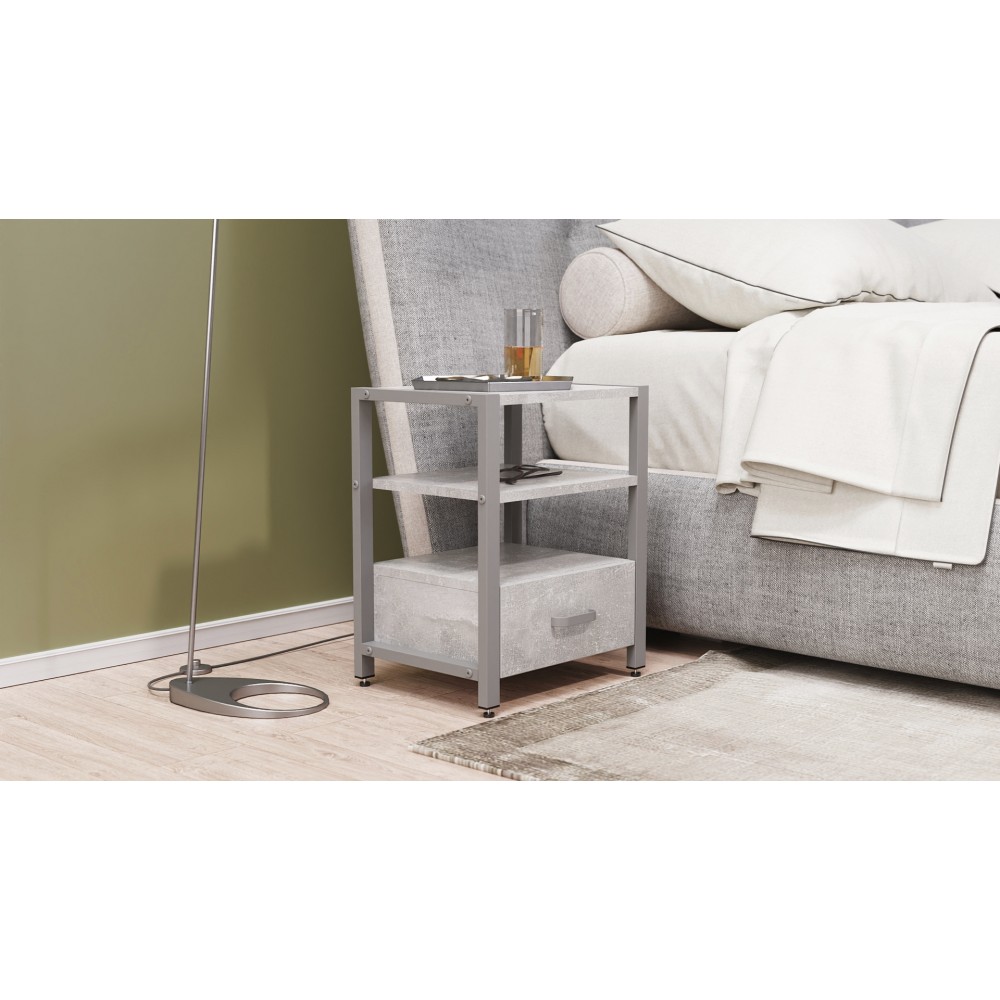 Тумба универсальная Ferrum-decor Вивьен 1/1 50x41x40 серый ДСП Бетон 16мм (FRD-106930)