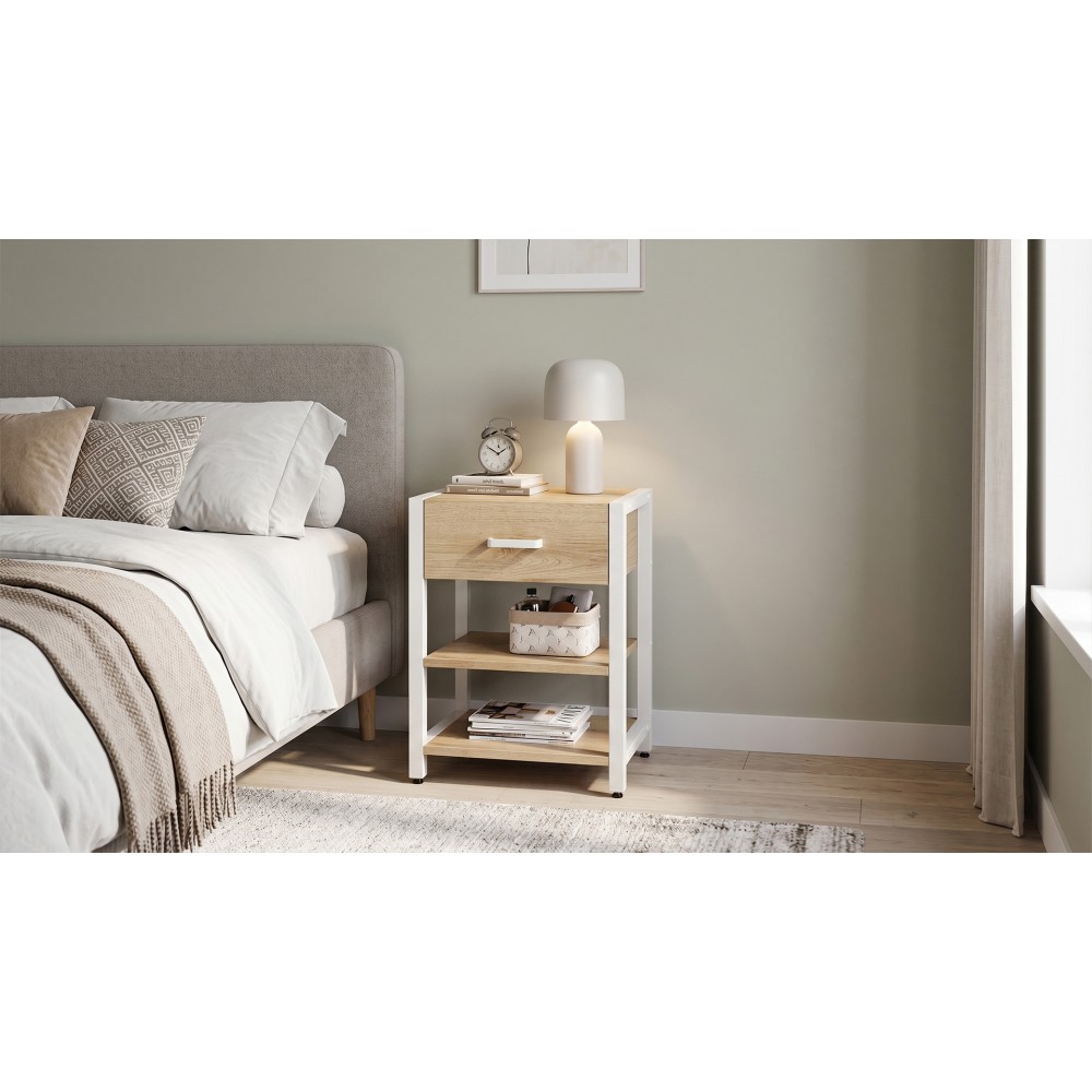Тумба універсальна Ferrum-decor Вів'єн 1/2 50x41x40 білий ДСП Дуб Евок Прибережний 16 мм (FRD-107780)