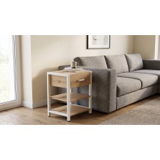 Тумба универсальная Ferrum-decor Вивьен 1/2 50x41x40 белый ДСП Дуб Евок Прибрежный 16мм (FRD-107780)