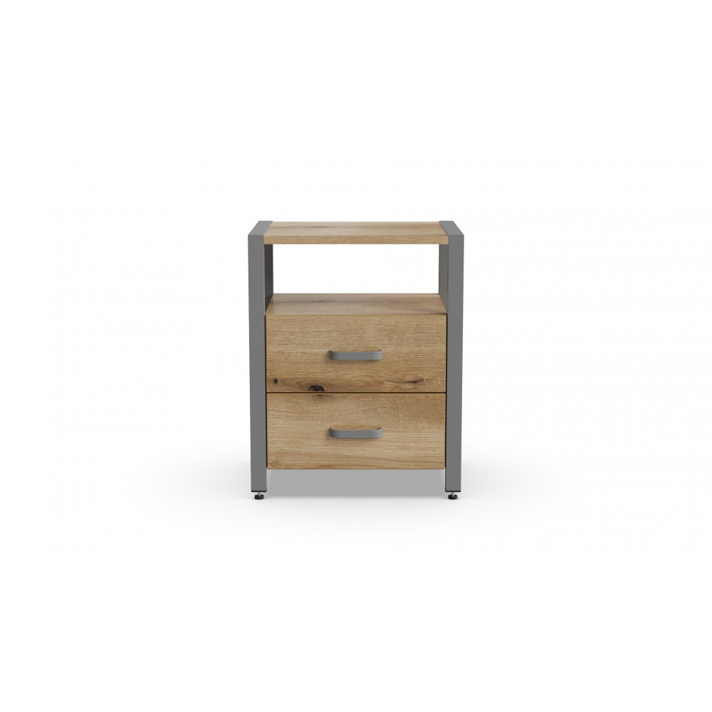 Тумба универсальная Ferrum-decor Вивьен 2/2 50x41x40 серый ДСП Дуб Евок Прибрежный 16мм (FRD-107770)
