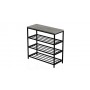 Полка для обуви Слайм 3 Ferrum-decor 635x630x260 Черный металл ДСП Бетон 16 мм (FRD-106838)