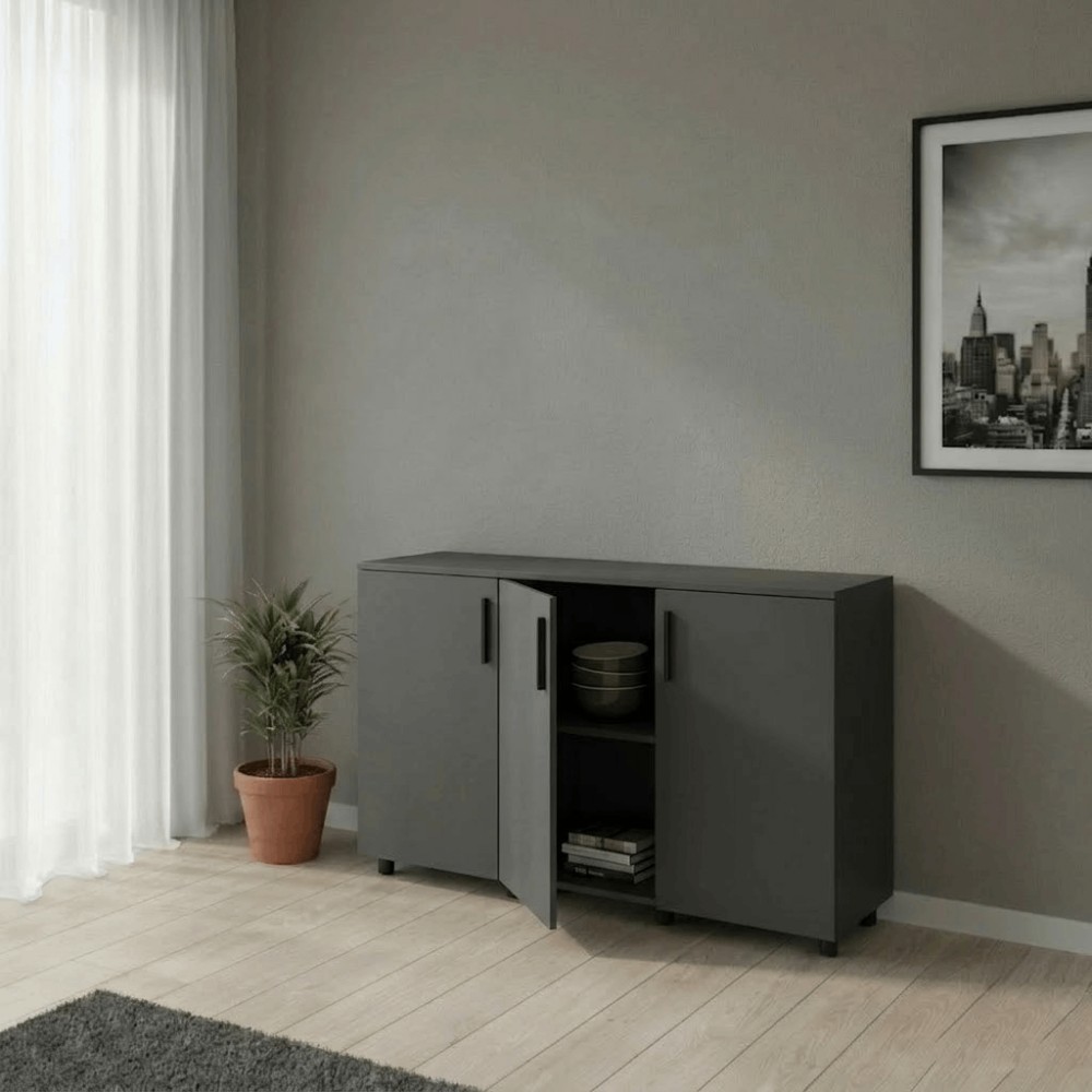 Комод Doros Торн Антрацит 3 ДСП 135х51.6х80 (DRS-012097)
