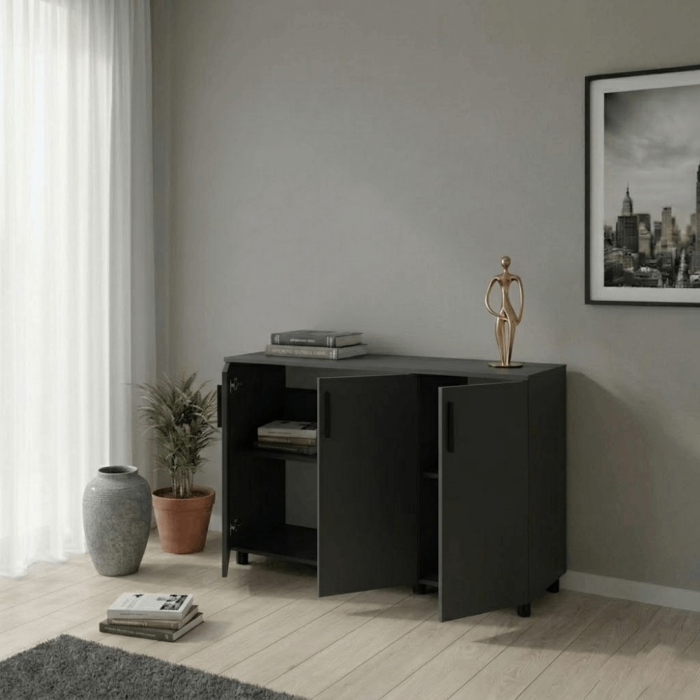Комод Doros Торн Антрацит 3 ДСП 135х51.6х80 (DRS-012097)
