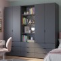 Шафа для одягу Doros Гелар Графіт 2+2ДСП з пеналом 215х49.5х203.4 (DRS-011916)