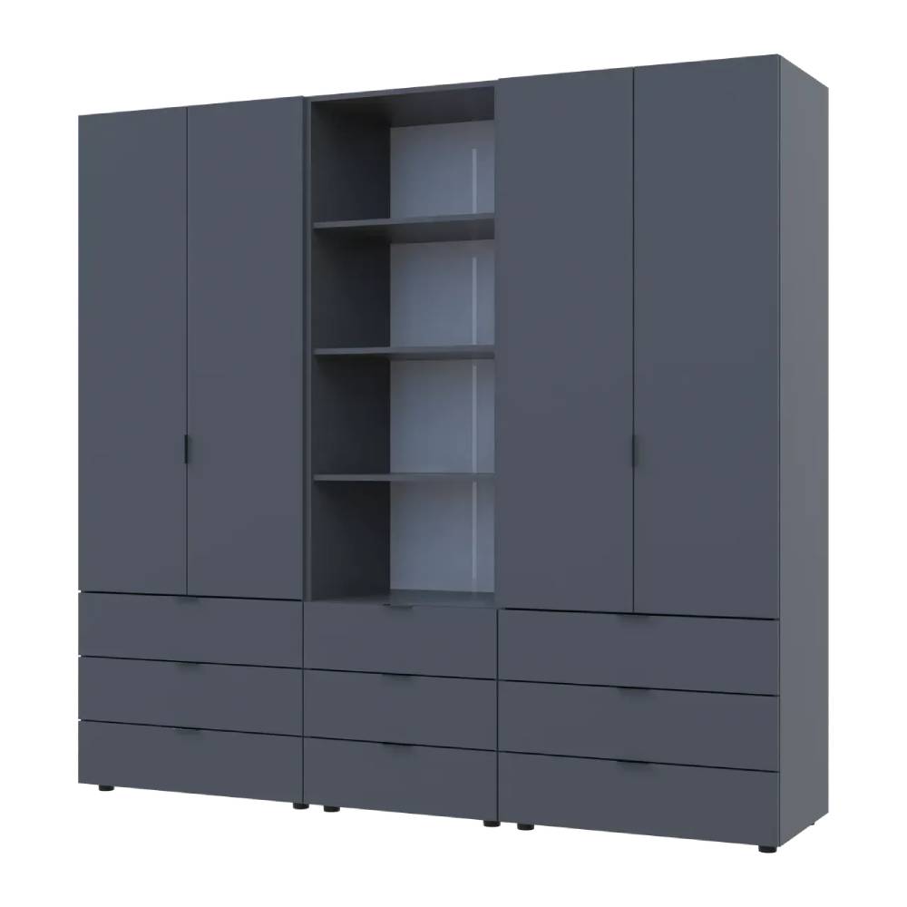 Шафа для одягу Doros Гелар Графіт 2+2ДСП з пеналом 215х49.5х203.4 (DRS-011916)