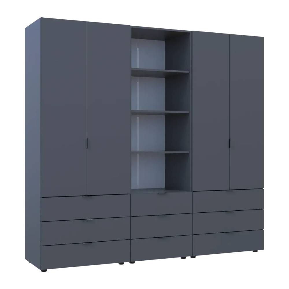 Шафа для одягу Doros Гелар Графіт 2+2ДСП з пеналом 215х49.5х203.4 (DRS-011916)