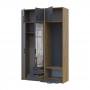 Шафа для одягу Doros Ронді з вішалкою, дзеркалом та антресолею Дуб Артізан/Графіт 2 ДСП 142х52х236 (42005275) (DRS-012128)