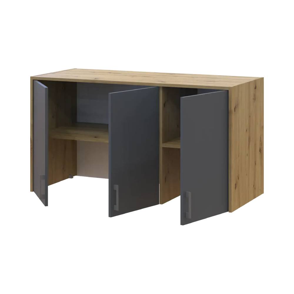 Антресоль высокая Doros Ронди Дуб Артизан/Графит 3 ДСП 121х52х65 (DRS-011906)