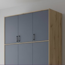 Антресоль висока Doros Ронді Дуб Артизан/Графіт 3 ДСП 121х52х65 (DRS-011906)