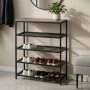 Полка для обуви Слайм 4 Ferrum-decor 820x630x260 Черный металл ДСП Дуб Сан-Марино 16 мм (FRD-106839)