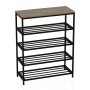 Полка для обуви Слайм 4 Ferrum-decor 820x630x260 Черный металл ДСП Дуб Сан-Марино 16 мм (FRD-106839)