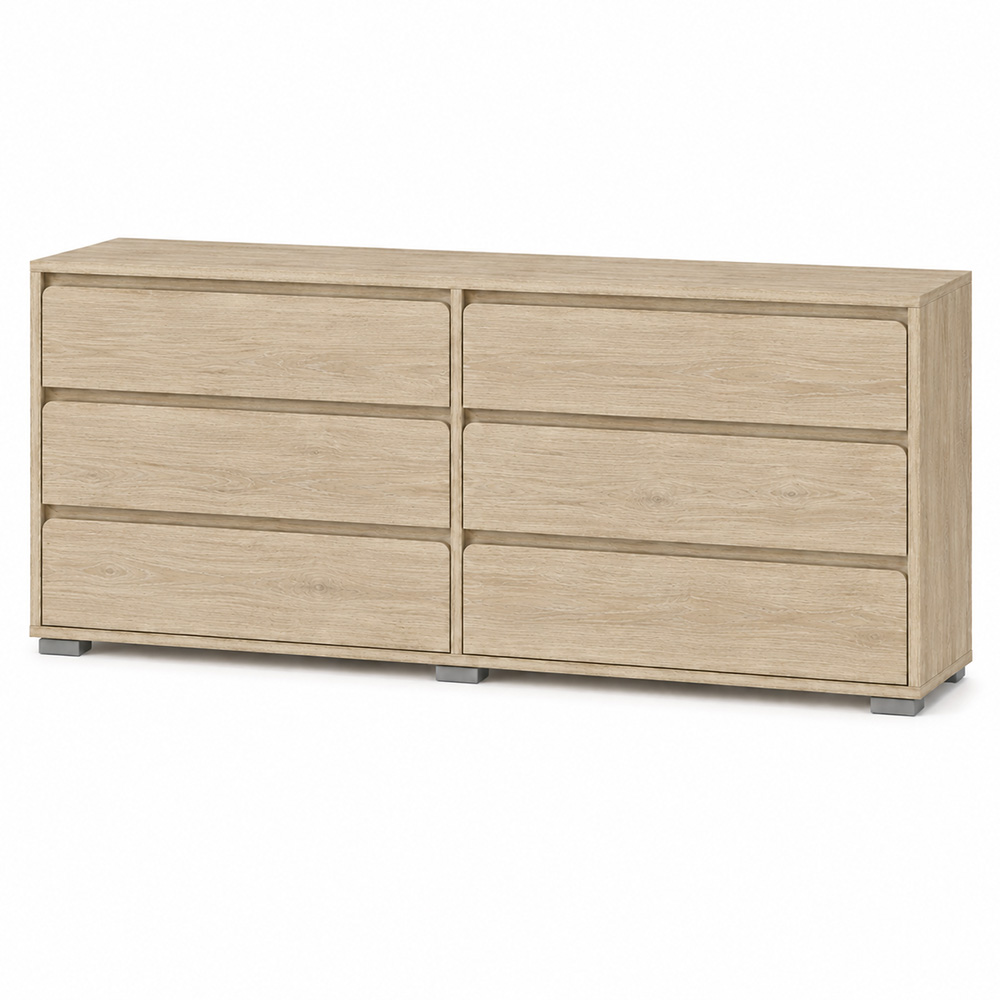 Комод на 6 ящиков LION АРТ-3 160х43х80 см Дуб Сонома (LION-045412)