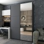 Шкаф купе Doros G-Caiser Антрацит/Антрацит 1 ДСП / 1 Зеркало / 3 части 160х60х240 (42005411) (DRS-012244)