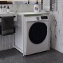 Стеллаж полка Бафрум 401 Ferrum-decor для стиральной машины 90x70,5x60,5 Белый металл ДСП Кашемир 16 мм (FRD-107581)
