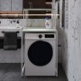 Стелаж-полиця Бафрум 402 Ferrum-decor для пральної машини 133,5x70,5x60,5 Білий метал ДСП Кашемір 16 мм (FRD-107591)