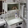 Стелаж-полиця Бафрум 403 Ferrum-decor для пральної машини 178x70,5x60,5 Білий метал ДСП Кашемір 16 мм (FRD-107601)