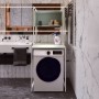 Стелаж-полиця Бафрум 404 Ferrum-decor для пральної машини 178x70,5x60,5 Білий метал Кашемір 16 мм (FRD-107611)