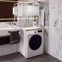 Стелаж-полиця Бафрум 404 Ferrum-decor для пральної машини 178x70,5x60,5 Білий метал Кашемір 16 мм (FRD-107611)